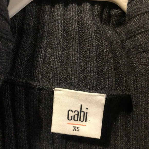 CAbi Cosmo Gray LS Zip Tunic Cardigan Oversized XS Ribbed #3366 - Picture 3 of 9